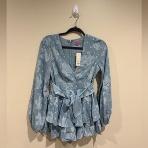 Francesca’s Floral Blue Romper